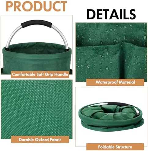 LemonRoad 4 Pack Cleaning Caddy with Handle 17L Foldable Cleaning Supplies Or...