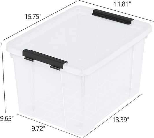 22 Qt Latching Storage Box, Stackable Bin - Image 2