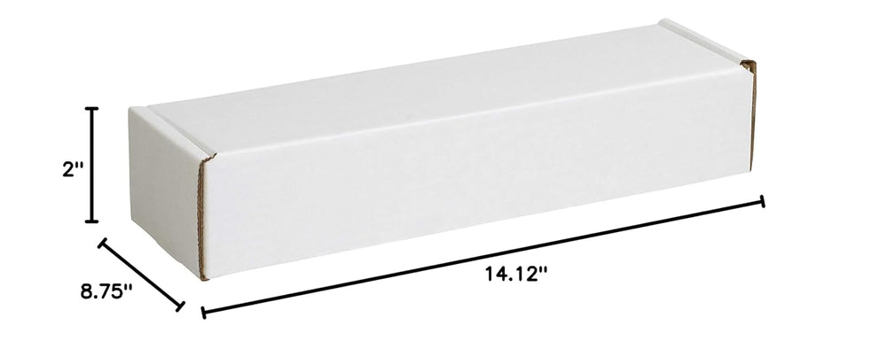 BOX USA White Literature Mailing Boxes, 14 1/8 x 8 3/4 x 2 Inches, Pack of 50...