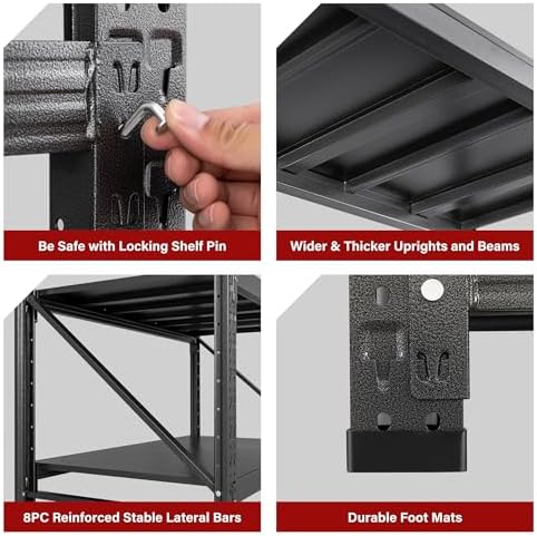 48" Wide Heavy Duty Garage Shelving Units,3000LBS 24 Deep Storage Shelve...