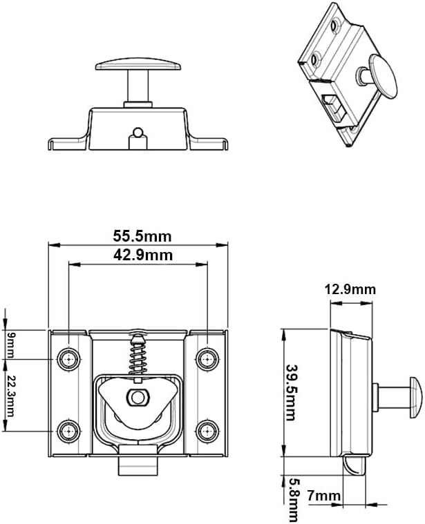 QCAA Oval Turn Cabinet Latch, for Cupboard & Other Furniture, Antique Copper - Image 4