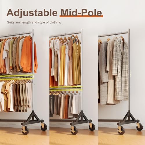 HOKEEPER Z Rack, Clothes Rack Hold 550LB 86" H Adjustable Height Double Rod