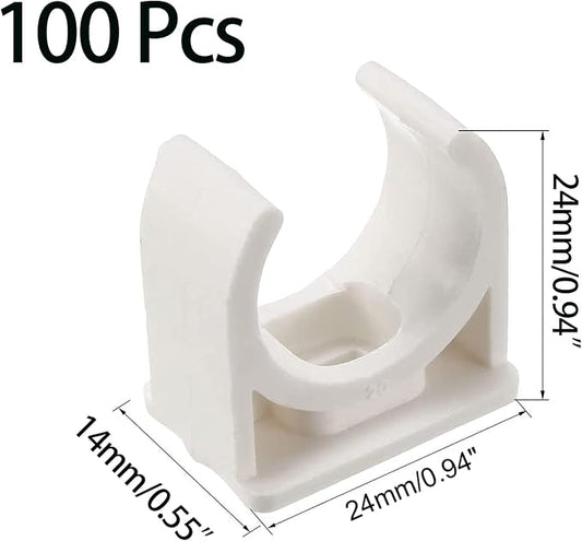 100 Pcs U-Shaped PVC Water 20mm Pipe Clamps Clips, U-Shaped Buckles Fit - Image 2