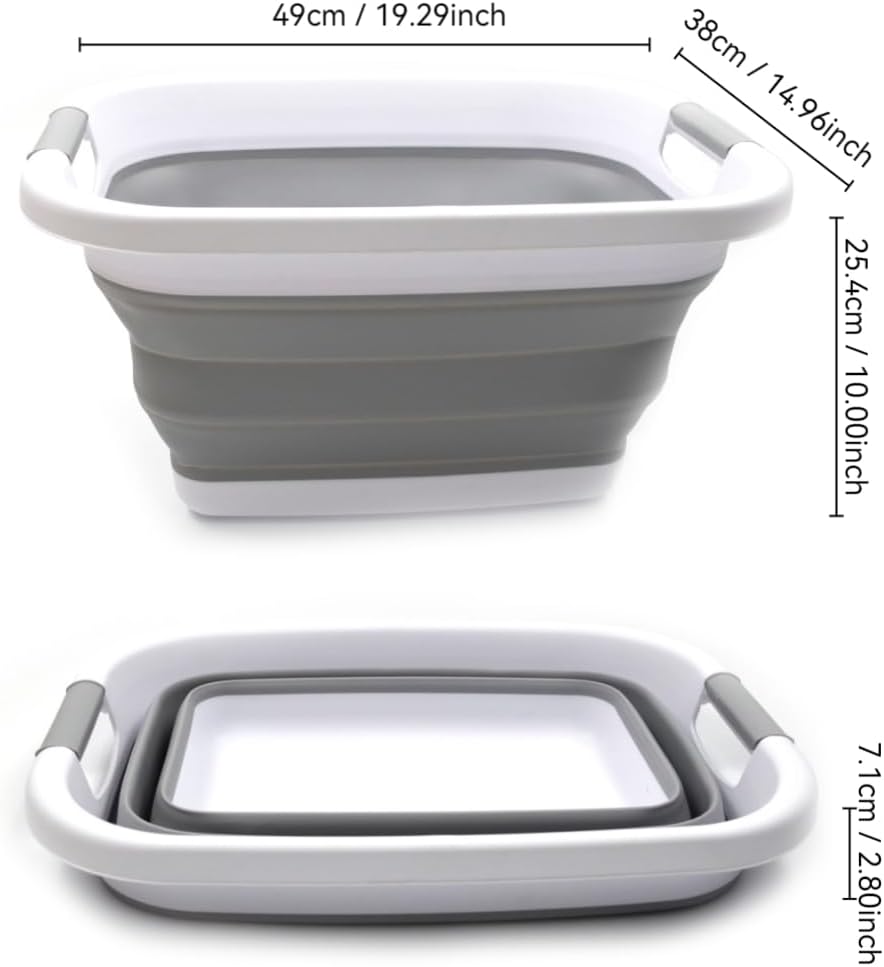 SAMMART Set of 2-25L (6.6 gallon) Collapsible Laundry Basket/Tub-Foldable Sto...