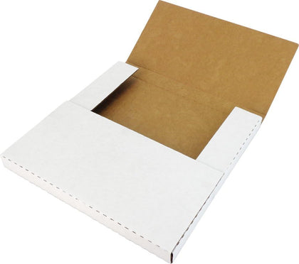 (100) White Vinyl Record LP Shipping Mailer Boxes - Holds 1 to 3 12" Records - Adjustable Height - STRONG 32 ECT Cardboard #12BC01VDWH