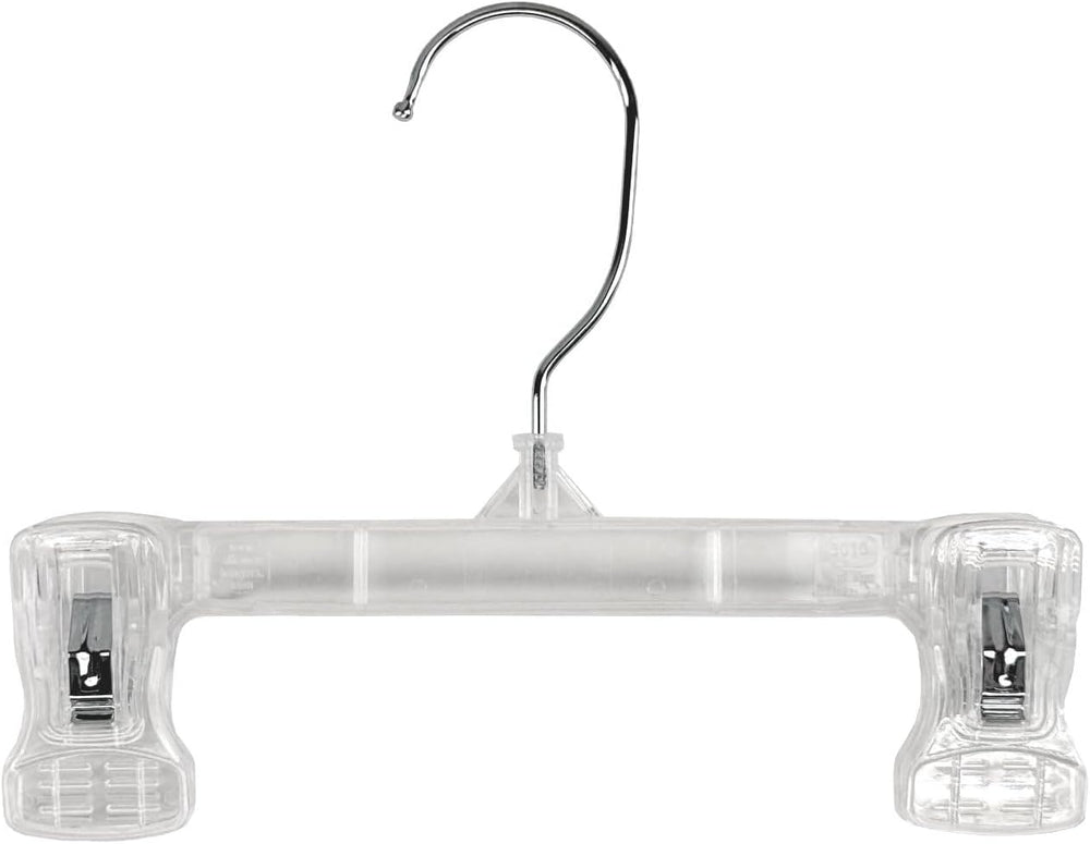 NAHANCO 8" Clear Plastic Bottom Hanger, Pinch Grips, Swivel Hook, 200 Pack