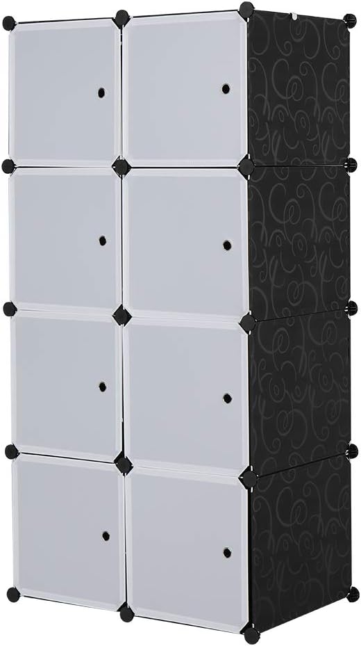 8 Cube Organizer Stackable Plastic Cube Storage Shelves Design Multifunctiona...