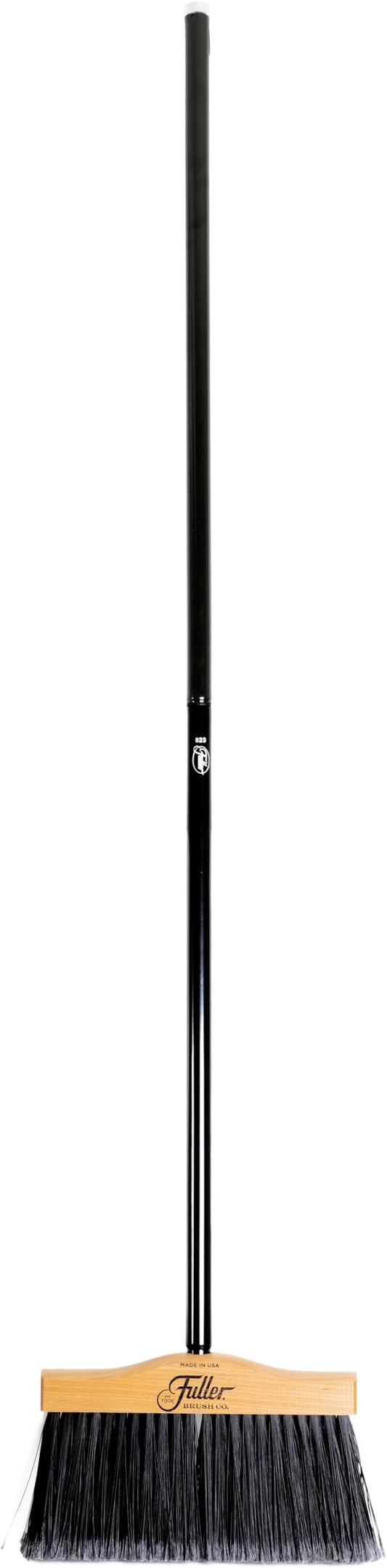 10” Upright Broom with 2 Piece Black Steel Threaded Handle - Image 2