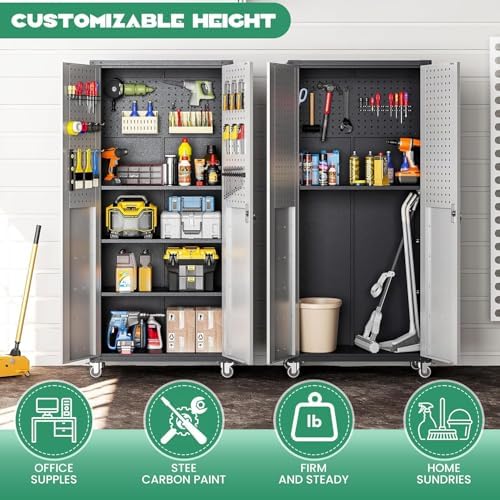 Garage Cabinet System | Heavy Duty Steel All-in-One Modular Garage Cabinet Se...