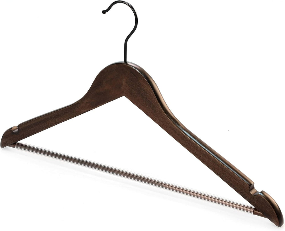TOPIA HANGER Heavy Duty Wood Coat Hangers in Smooth Retro Finish, Boutique Qu...