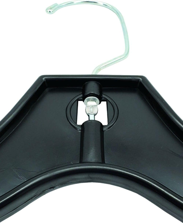 NAHANCO 17" Black Heavyweight Plastic Bridal Hanger, 100 Pack