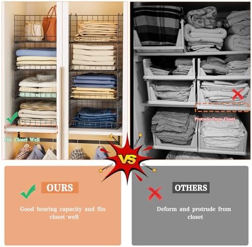 Yociyoga 8-Tier Stackable Closet Organizers and Storage Shelves, Foldable Clo...