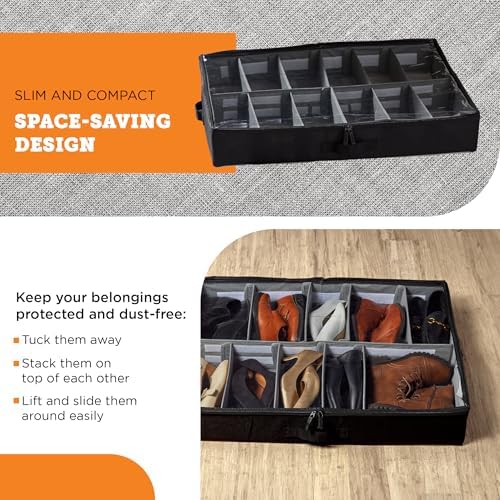 storageLAB Slim Under-Bed Storage Containers - Closet Organizers & Bins -...