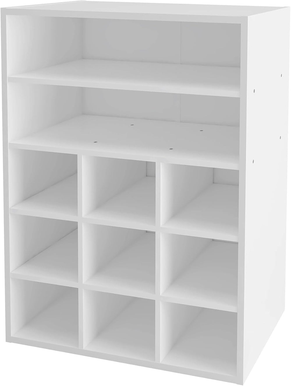 HAIOOU Shoe Cubby, 9-Cube Stackable Wood Shoe Rack Organizer 24 Inch, White