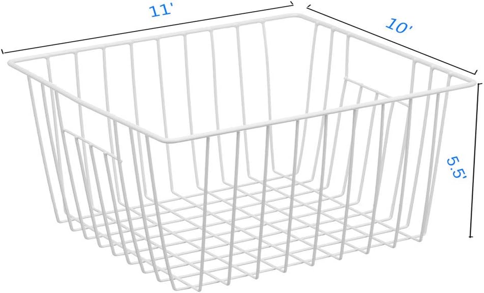 Freezer Organizer Baskets, Kitchen Metal Wire Storage Bins, Pantry Cupboard H...
