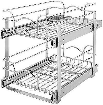 Rev-A-Shelf - 5WB2-1522-CR - 15 in. W x 22 in. D Base Cabinet Pull-Out Chrome 2-Tier Wire Basket