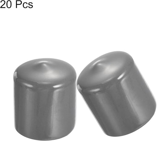 uxcell 20pcs Rubber End Caps 30mm ID Vinyl Cap Cover Screw Protectors Dark Grey - Image 2