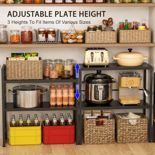Expandable Metal Storage Shelves, Adjustable Kitchen Shelving Unit Rack