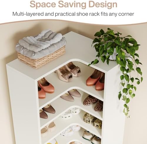 Tribesigns Corner Shoe Rack for Closet, 9-Tier Modern Corner Shelf Organizer,...