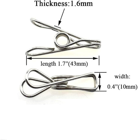 HAHIYO Clothespins Chip Clips All Metal Stainless Steel No Rust Stains Strong - Image 2