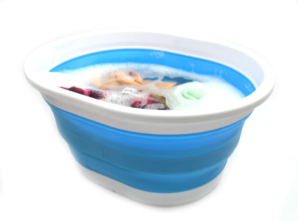 SAMMART 22L (5.8 gallon) Collapsible Plastic Laundry Basket - Oval Tub/Basket...