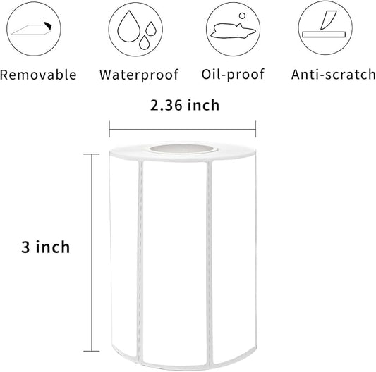 1×3 Inch White Removable Thermal Labels, Waterproof Thermal Label Stickers - Image 2