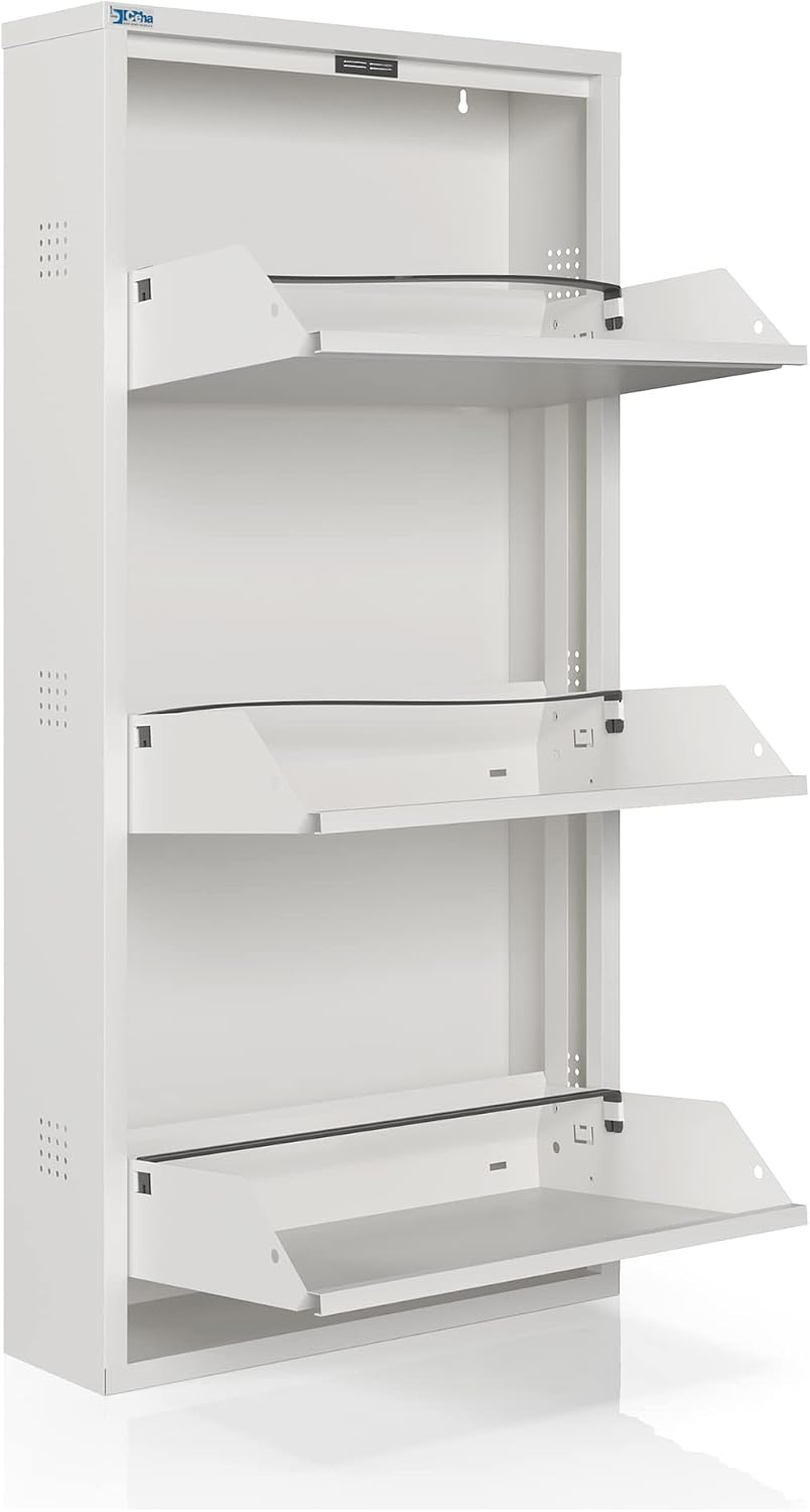 CEHA 3 Tier Metal Shoe Cabinet with Cover, Durable Shoe Storage Organizer for...