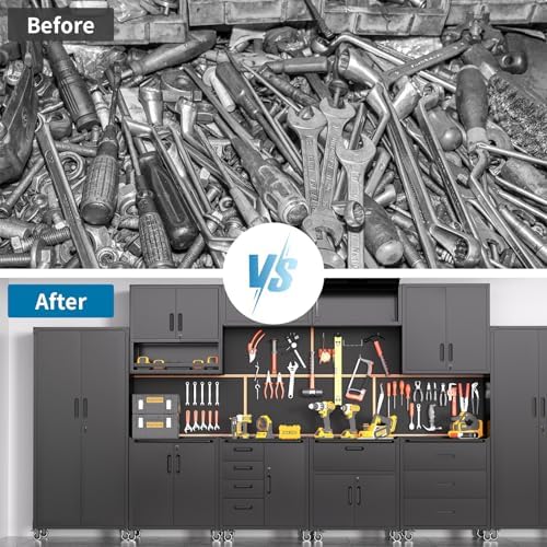 Garage Storage Cabinets System 10PCS Workshop Set with Drawers Locking Heavy ...