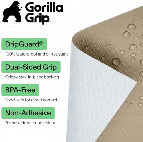 GORILLA GRIP Shelf Liner, Kitchen Drawer Protector, 12x240 Beige