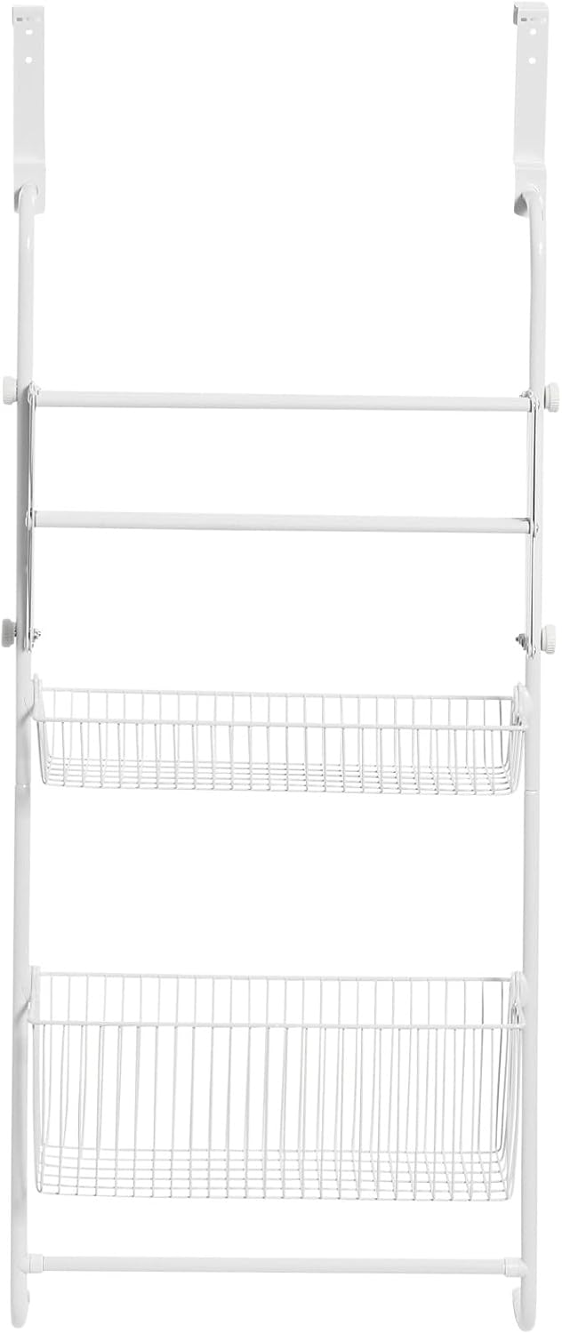 Household Essentials Metal Over the Door Drying Storage Rack, White