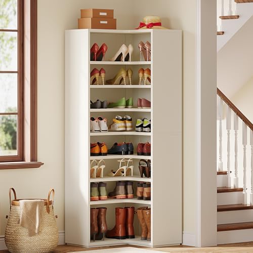 Tribesigns Corner Shoe Rack for Closet, 9-Tier Modern Corner Shelf Organizer,...
