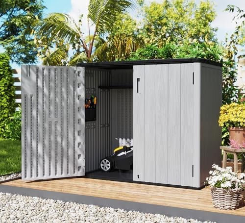 ZZM 37 Cu.ft Outdoor Storage Cabinet with One Tool Kit, Horizontal Storage Sh...