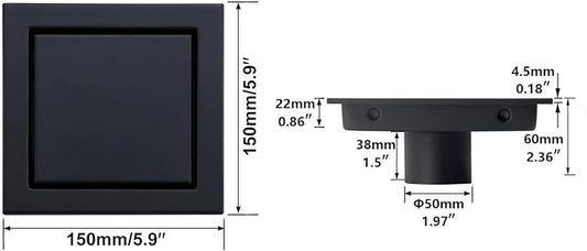 RANDOM Black Shower Drain Square - Image 2