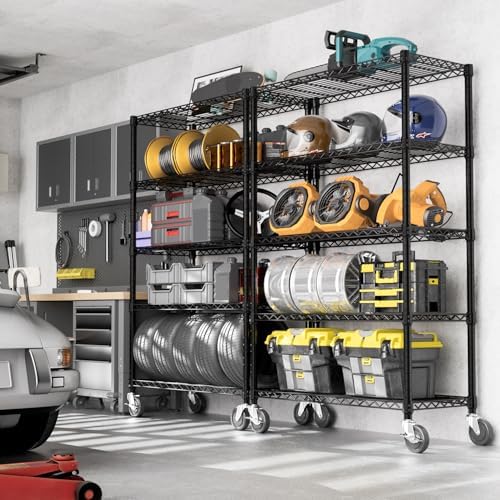 M MZG 5-Shelf Storage Shelves,Wire Shelving Heavy Duty Metal Storage Shelving...