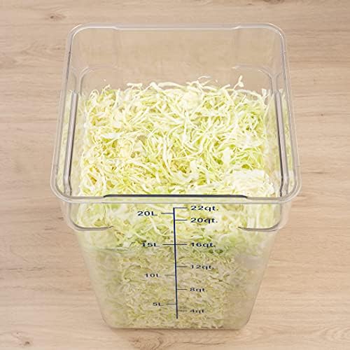 Met Lux 22 Quart Brine Bucket, 1 Square Marinating Container - With Volume Ma...