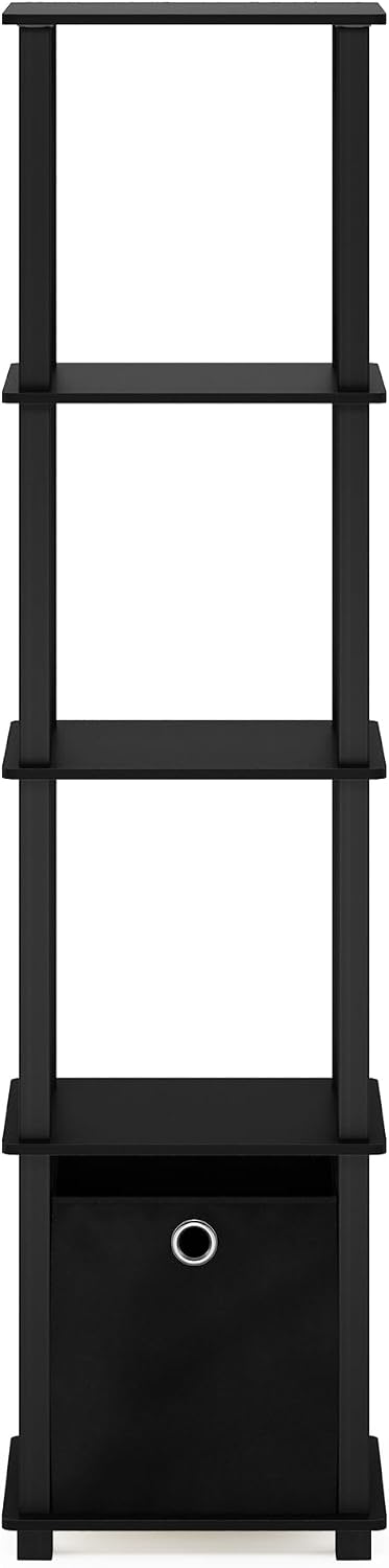 Furinno Turn-N-Tube Book Shelf, 5-Tier Square Open Frame Display Shelf, Corne...