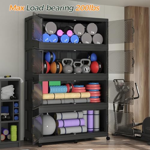 1600QT Extra Large Stackable Storage Bins with Lid, 400Gal Plastic Closet Org...