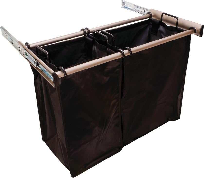 TAG Hardware Full Extension Pullout Laundry Hamper with Removable Bag Matt Ni...