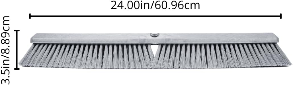 SPARTA 41891EC05 Omni Sweep Plastic Push Broom Head, Heavy Duty, Industrial Broom With Color Code System For Outdoor, Indoor, Garage, Concrete, Patio, Kitchen, Bathroom, 24 Inches, Red