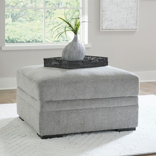 Signature Design by Ashley Square Ottoman with Storage and Cup Holders