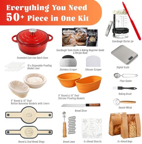 Sourdough Starter Kit with Dutch Oven - Complete Bread Baking Supplies Kit