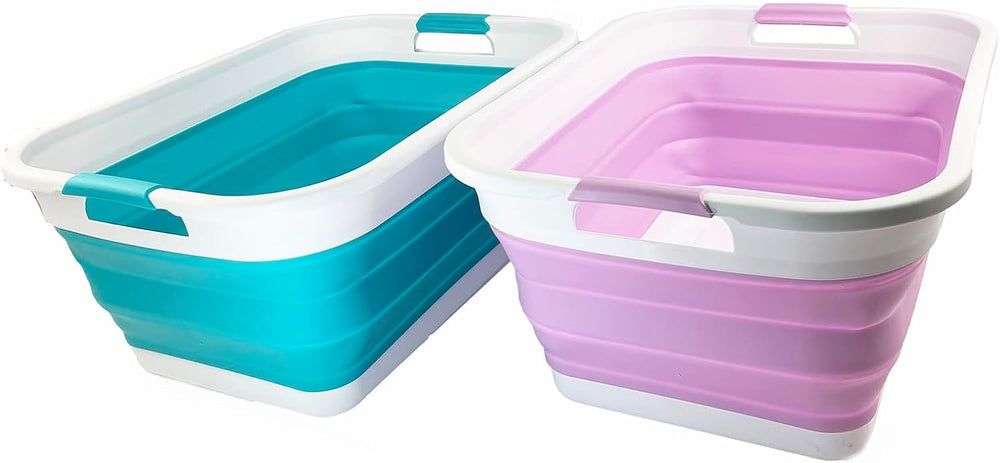 SAMMART 41L (10.8 gallon) Collapsible Plastic Laundry Basket - Foldable Pop U...