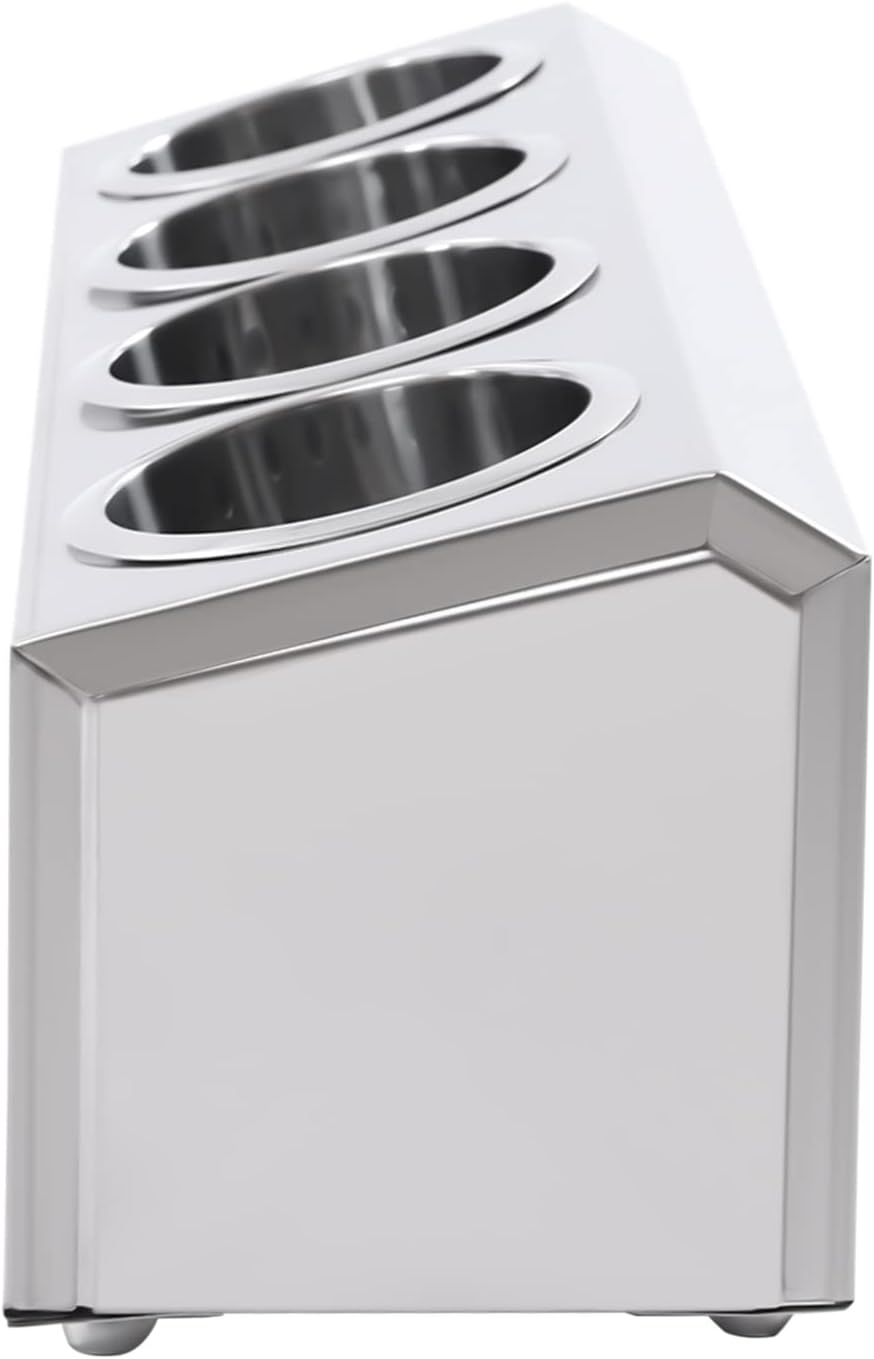 Flatware Organizers, Modern Minimalist Stainless Steel Utensil Holder, 4 Hole...