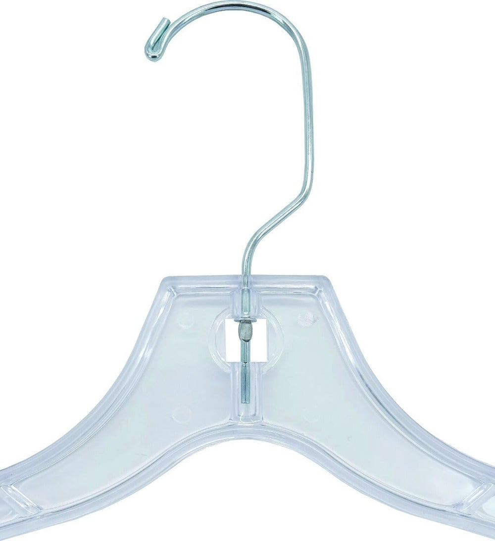 NAHANCO 17" Clear Heavyweight Plastic Bridal Hanger, 100 Pack