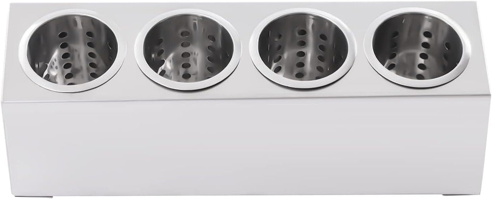 Flatware Organizers, Modern Minimalist Stainless Steel Utensil Holder, 4 Hole...