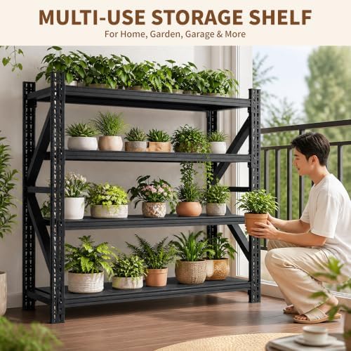 Heavy Duty Garage Shelving, Metal Storage Shelves, 5000 LBS