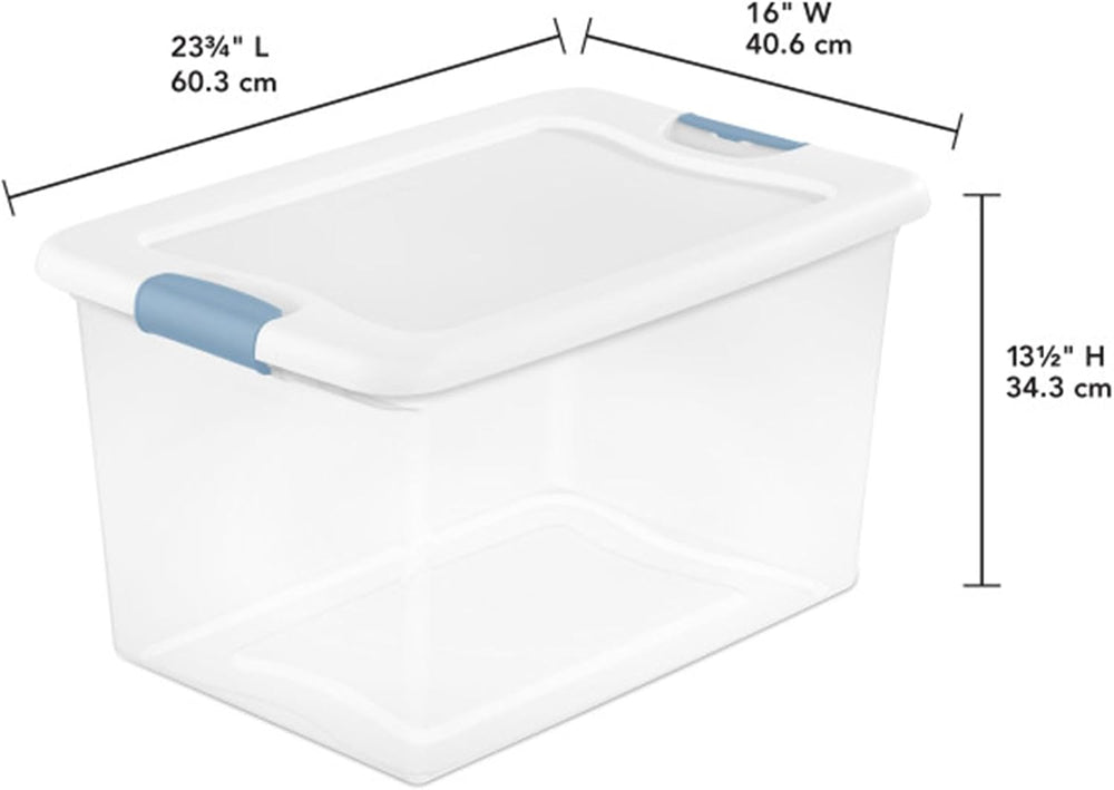 Sterilite 24-Pack Latching Box, Under Bed Storage Bins with Lids, Clear Plast...