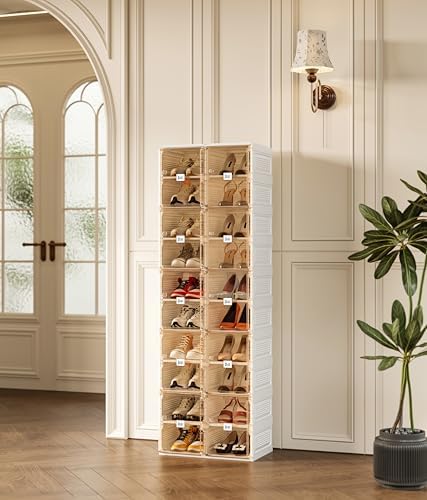 ANTBOX Shoe Organizer Storage Box, Portable Folding Shoe Rack For Closet With...