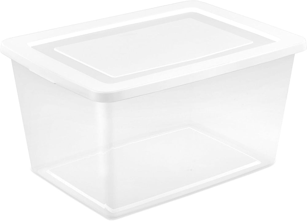 Sterilite Clear Storage Box Stackable Tote, 58 Quart, 32-Pack