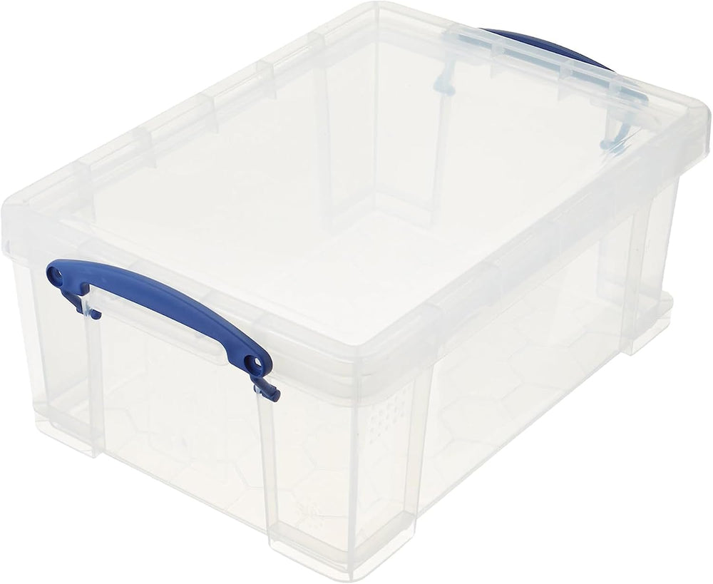 Really Useful Box Stackable 9 Liter Plastic Storage Container, 5 Pack